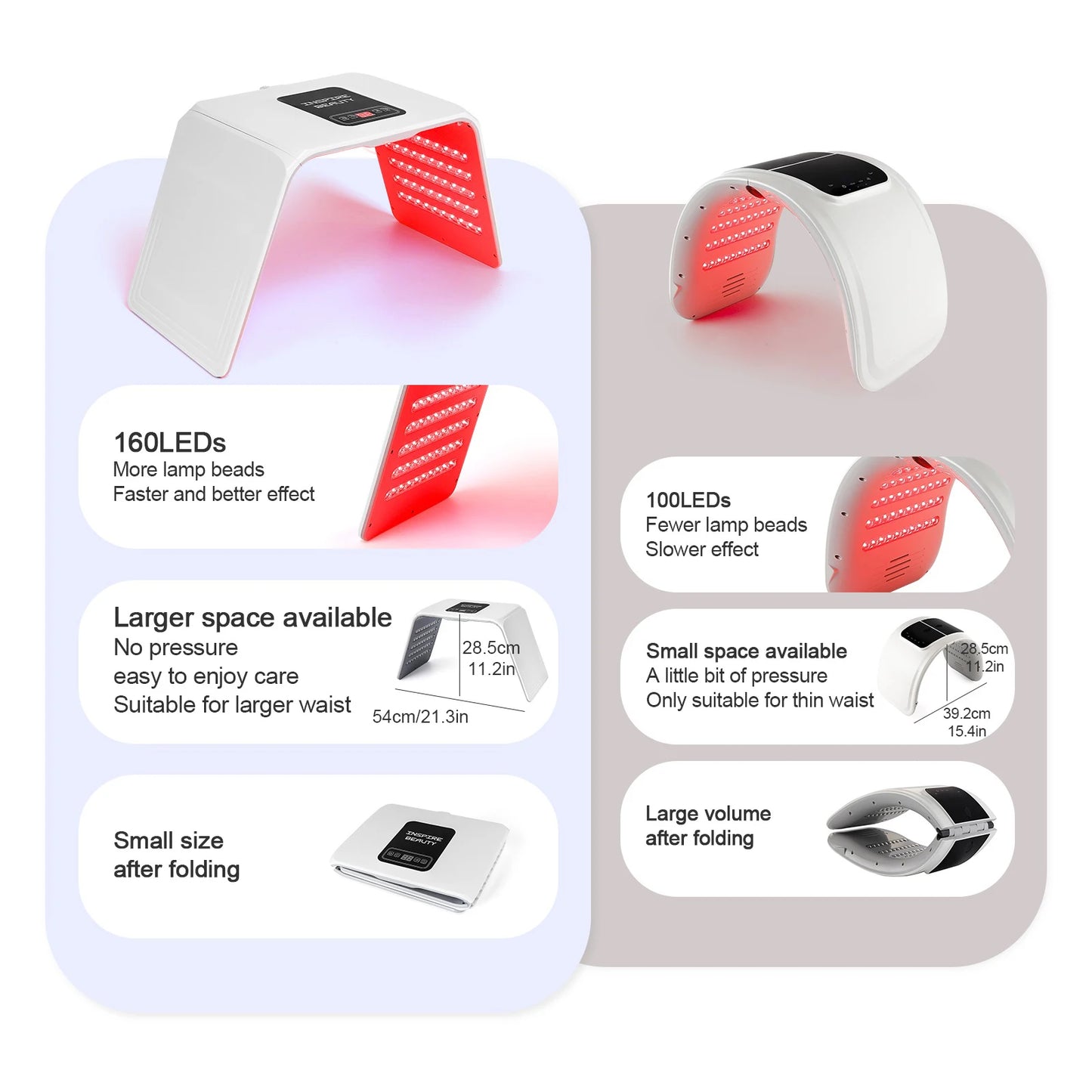 7 Colors LED Photon Machine Foldable Skin Care Equipment Skin Rejuvenation Light Facial Body Beauty Machines For Skin Care