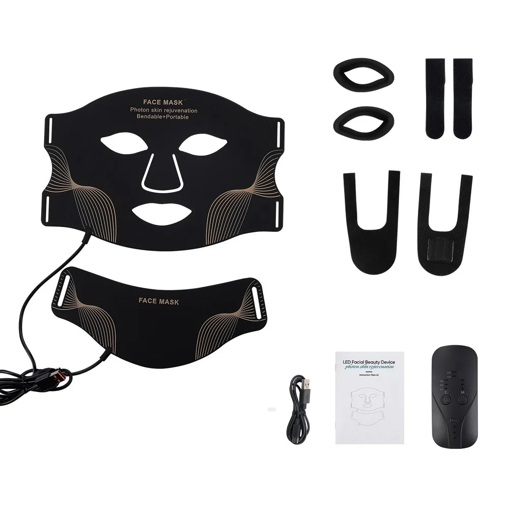 LED Red Light Therapy Face & Neck Mask – 7-Color Skin Care