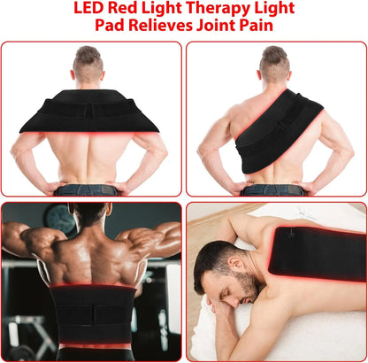 Large Red Light Therapy Pad, Dual Chip 660&850 nm Red&Infrared Light Therapy for Body Back Waist Shoulder Knee Joint Pain Relief