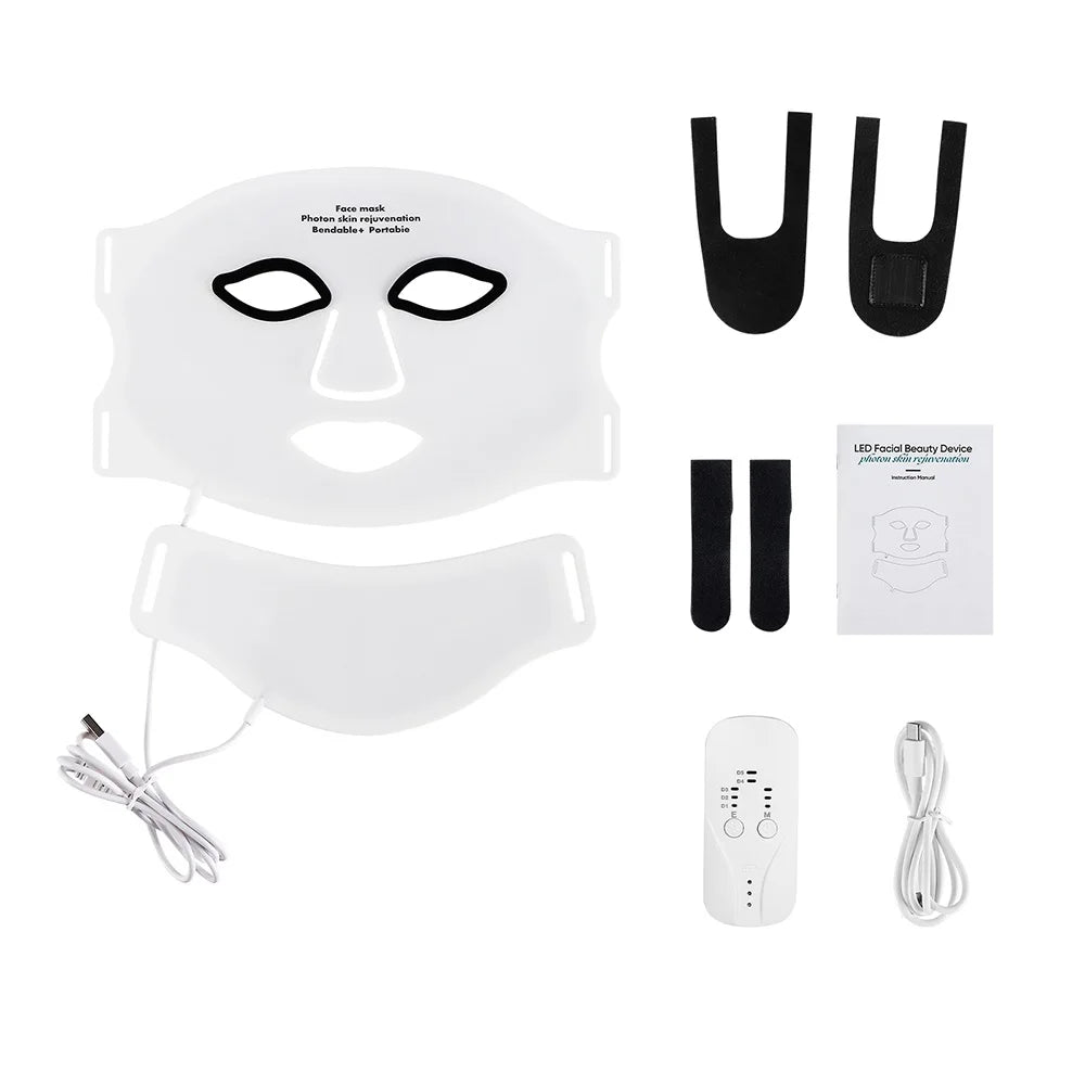 LED Red Light Therapy Face & Neck Mask – 7-Color Skin Care