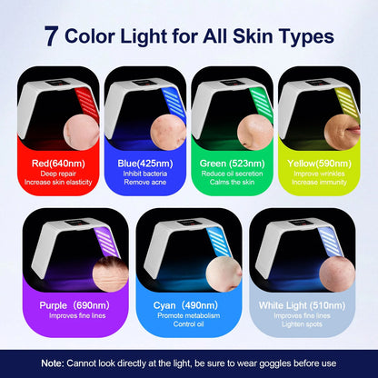 7 Colors LED Photon Machine Foldable Skin Care Equipment Skin Rejuvenation Light Facial Body Beauty Machines For Skin Care